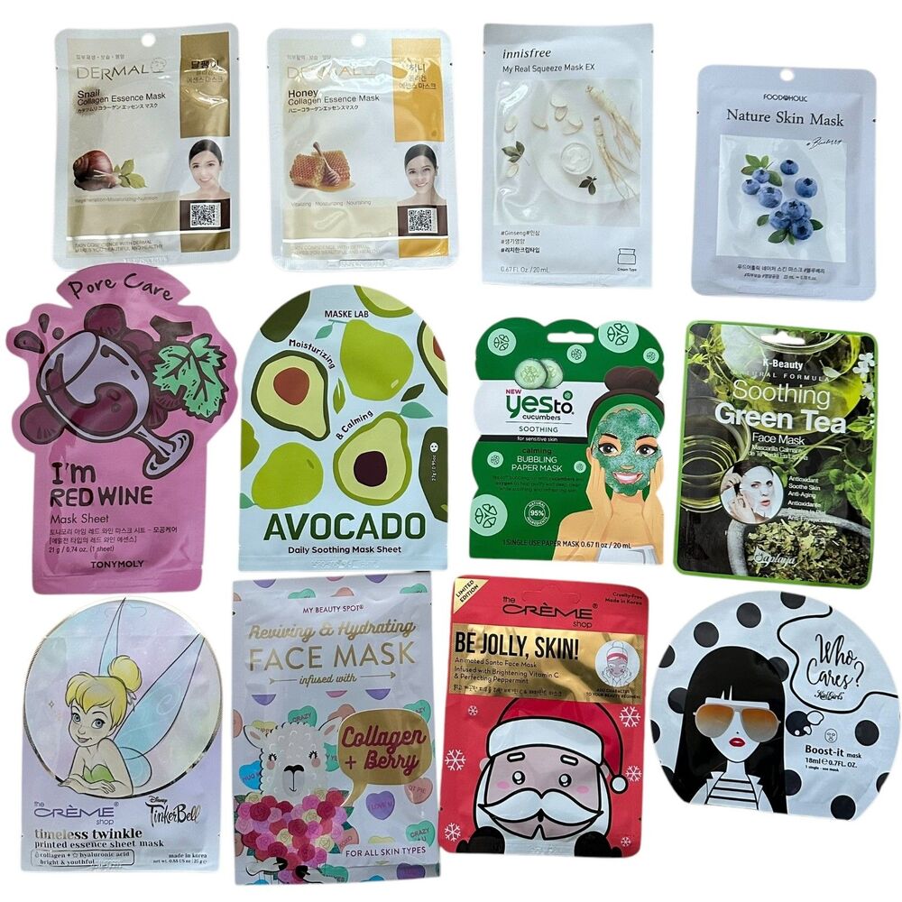 Lot / Bundle 12 Face Sheet Skincare Masks